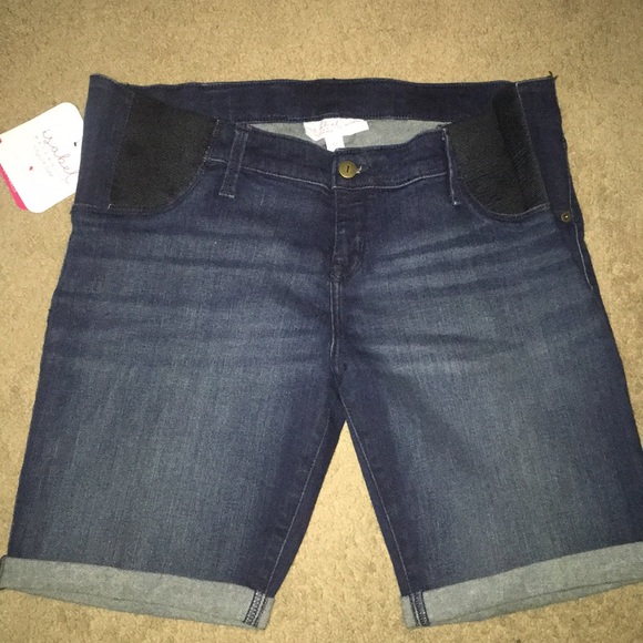 Isabel Maternity by Ingrid & Isabel Pants - NEW Isabel Maternity 9” Bermuda Denim Shorts
